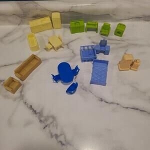 Vintage Renwal Dollhouse Furniture Large Lot Oscar Gadgets Ideal Gas Pumps 1950s